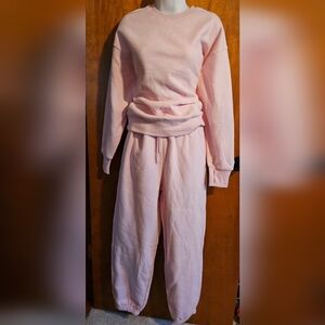 Cozy Pink Women's Sweatpants and Sweatshirt Set